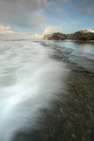 Scenic view of amazing tropical beach. Nature composition and vibrant colors.の写真素材