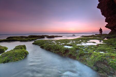 Scenic view of amazing tropical beach. Nature composition and vibrant colors.の写真素材
