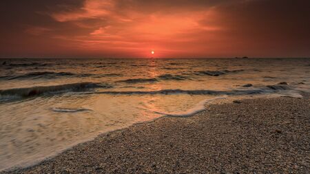 Scenic view of amazing tropical beach. Nature composition and vibrant colors.の写真素材