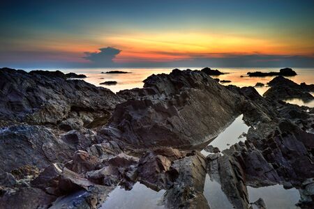 Scenic view of amazing tropical beach. Nature composition and vibrant colors.の写真素材