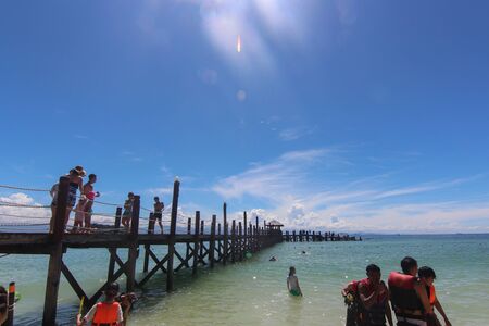 Scenic view of amazing tropical beach. Nature composition and vibrant colors.の写真素材