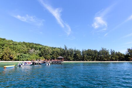 Scenic view of amazing tropical beach. Nature composition and vibrant colors.の写真素材