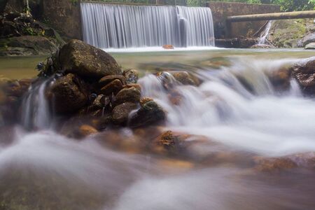 Waterfall/stream in a deep rain forest.の写真素材