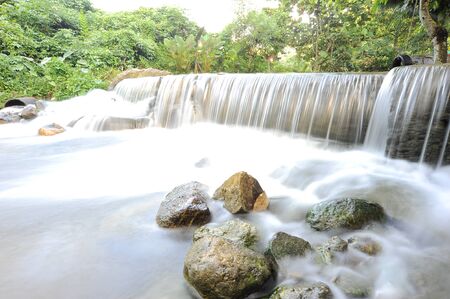 Waterfall/stream in a deep rain forest.の写真素材