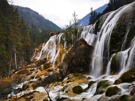 Waterfall scenery in North of China. Tourist spot attraction.の写真素材