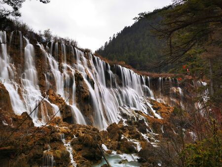 Waterfall scenery in North of China. Tourist spot attraction.の写真素材