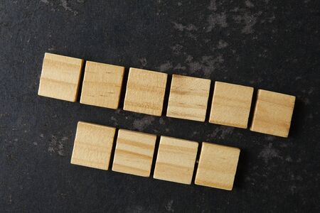 Empty  wooden blocks. on black background. Business concept.の写真素材