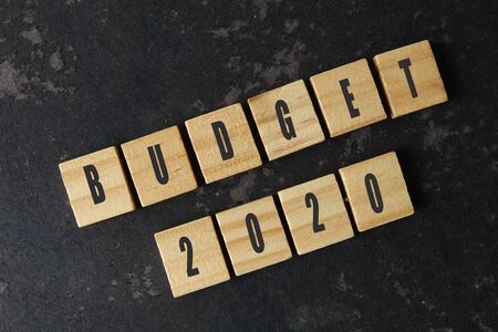Budget 2020 on a wooden blocks. Business concept.の写真素材