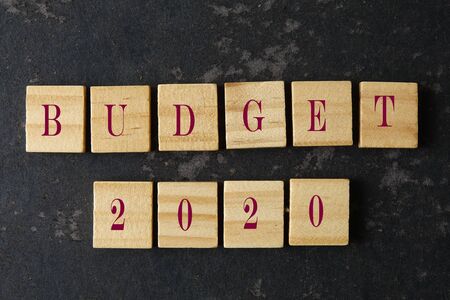 Budget 2020 on a wooden blocks. Business concept.の写真素材