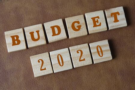 Budget 2020 on a wooden blocks. Business concept.の写真素材