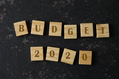 Budget 2020 on a wooden blocks. Business concept.の写真素材