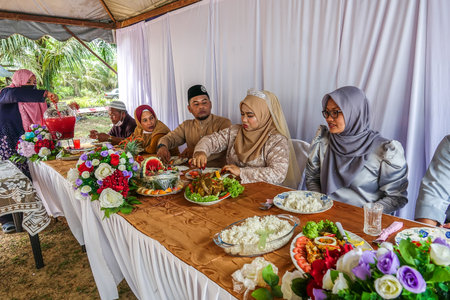 KUALA LUMPUR, MACH 2021. The scene of Malay traditional wedding .のeditorial素材