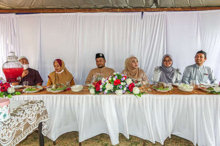 KUALA LUMPUR, MACH 2021. The scene of Malay traditional wedding .のeditorial素材