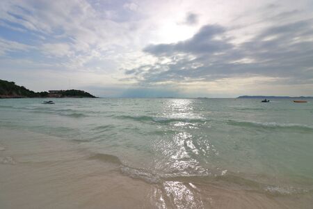 Beautiful sunset on the beachの写真素材