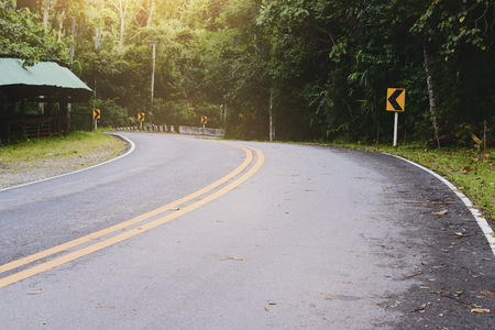 Asphalt road in countryside landscape.の写真素材