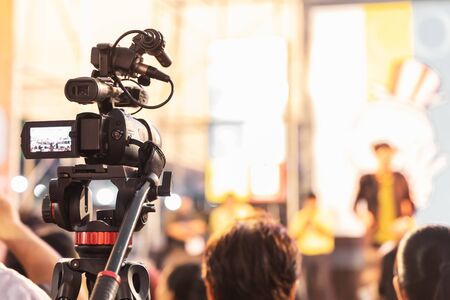 Professional digital video camera equipment on event broadcasting.の写真素材