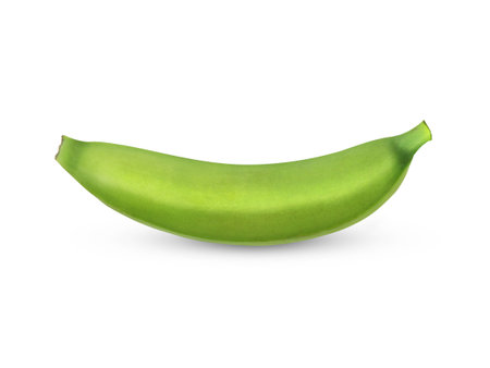 banana green on white backgroundの写真素材