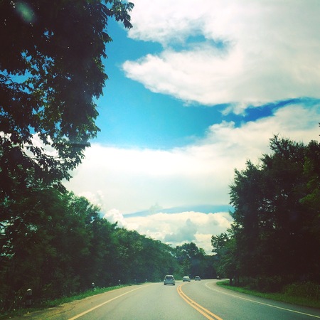 View road in the carの写真素材