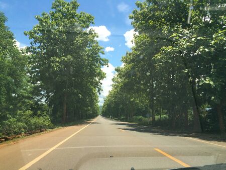 View road in the carの写真素材