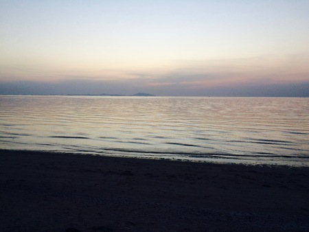 Sea view at sunsetの写真素材