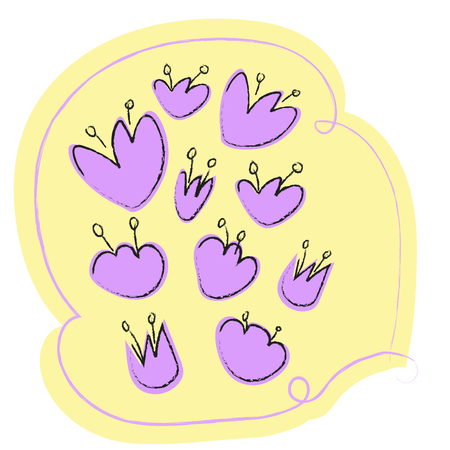 hand drawn flowerのイラスト素材