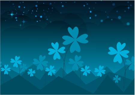 Landscape sky leaf clover idea design illustration.のイラスト素材