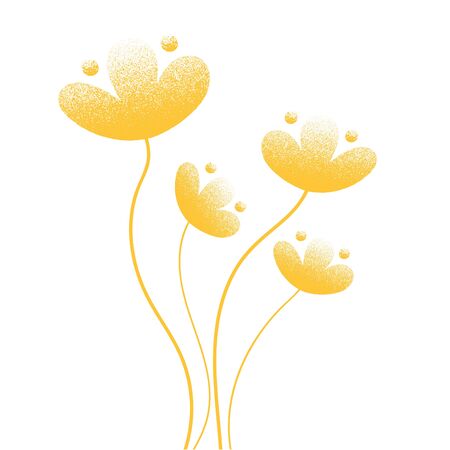 hand drawn flower abstract background creative idea design yellow mustard  grungeのイラスト素材