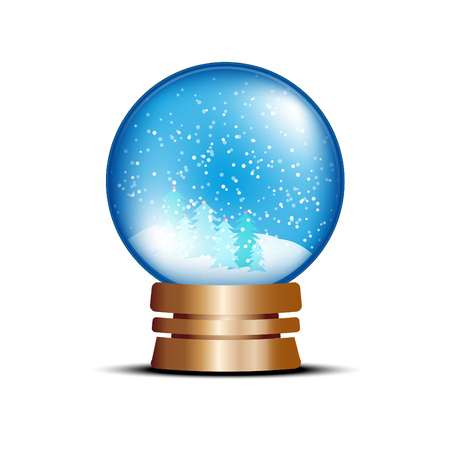 Snow ball winter vector nature white christmas giftのイラスト素材