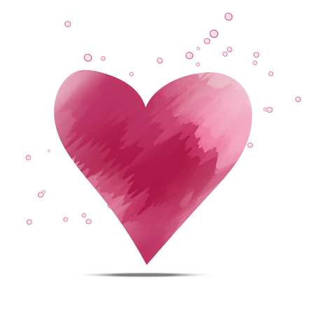 Water color hand drawn vector idea design dark red pink heartのイラスト素材