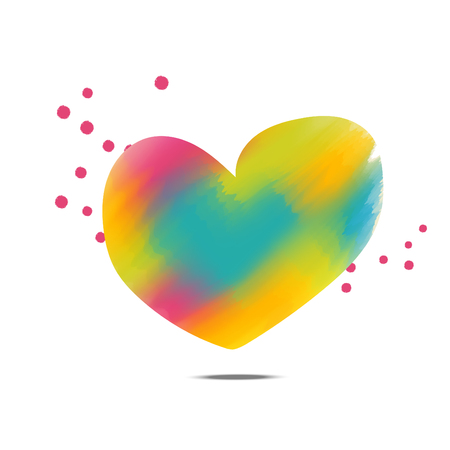 water color hand drawn vector idea design green pink cream orangeのイラスト素材