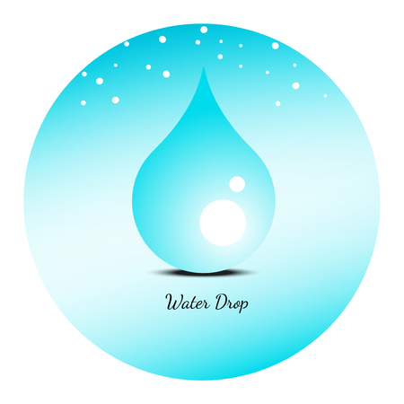 Water drop hand drawn vector, color blueのイラスト素材
