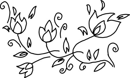 Ivy lines delicately drawn by hand, natureのイラスト素材