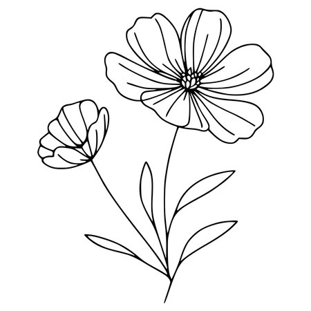 Flower design, floral nature plant garden ornament and botany theme Vector illustrationのイラスト素材