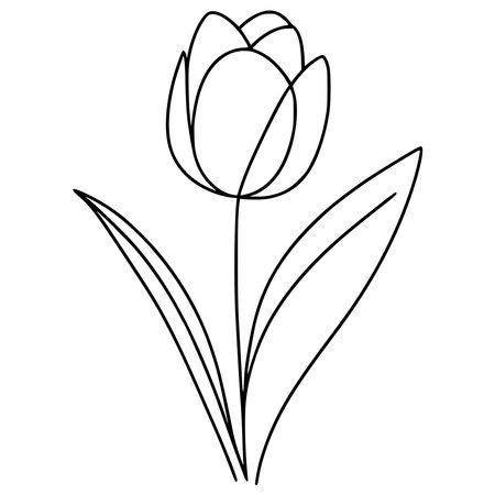 Tulip flower icon. Outline illustration of tulip flower vector icon for webのイラスト素材
