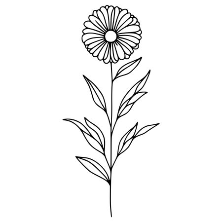 cute flower and leafs decorative icon vector illustration design vector illustration designのイラスト素材