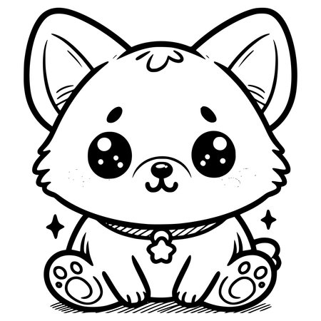 Black and White Cartoon Illustration of Cute Baby Mouse Animal Character for Coloring Bookのイラスト素材