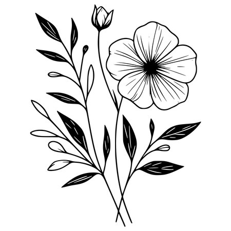 floral botanical flower cartoon vector illustration graphic design vector illustration graphic designのイラスト素材