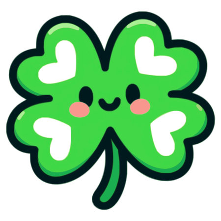 Cute green clover. St. Patrick's Day vector illustrationのイラスト素材