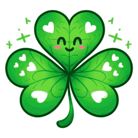 Clover with hearts. St. Patrick's Day vector illustration.のイラスト素材