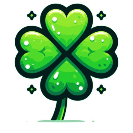 Clover icon. St. Patrick's Day symbol. Vector illustration.のイラスト素材
