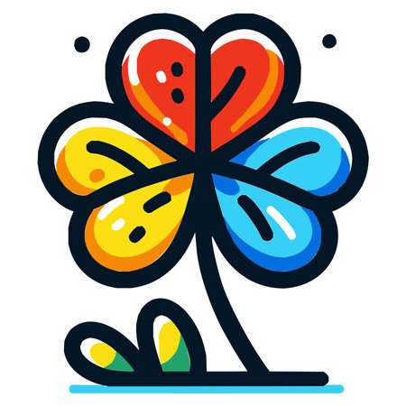 Flower icon. St. Patrick's Day. Vector illustration.のイラスト素材