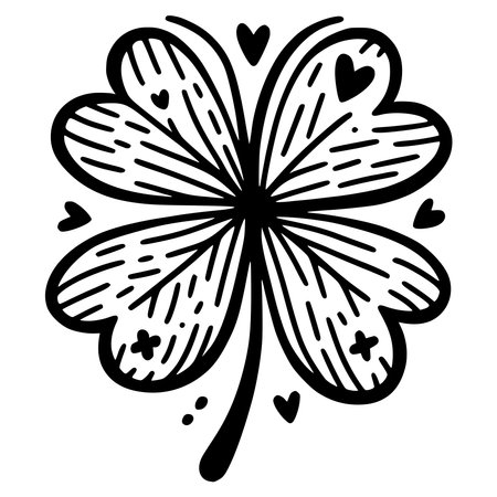 Hand drawn clover. St. Patrick's Day vector illustration.のイラスト素材