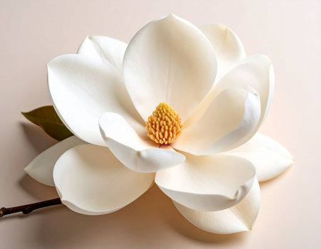 Magnolia flower on a light background. Beautiful white magnolia flower.の素材