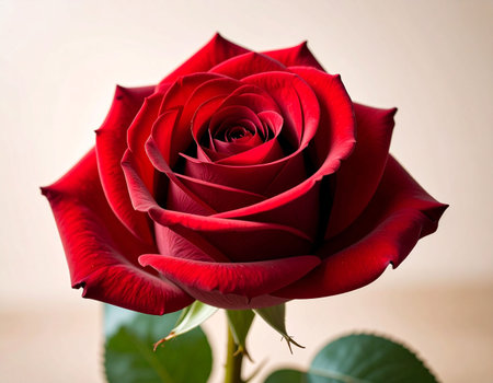 Beautiful red rose on a light background. Close-up.の素材
