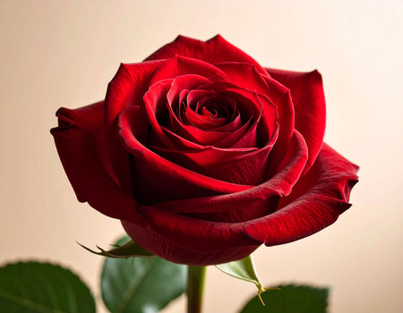 red rose on a white background, close-up of a flowerの素材
