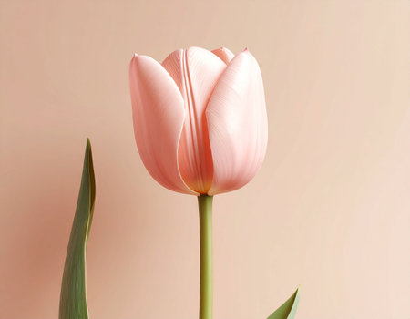 Tulip flower on pastel background. Minimal concept.の素材