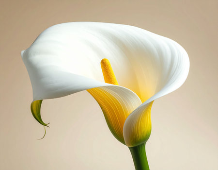 Beautiful calla lily flower isolated on a white background.の素材