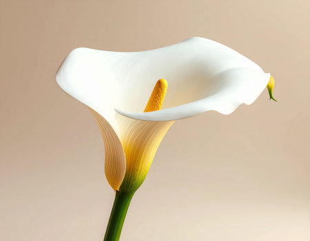 White calla lily on a light background, close-upの素材
