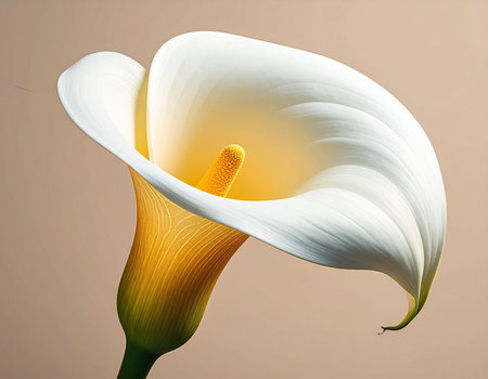 Beautiful calla lily flower isolated on a white background.の素材