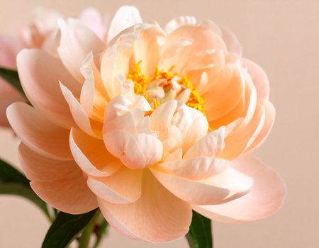 Beautiful peony flower on light background, closeup. Floral designの素材